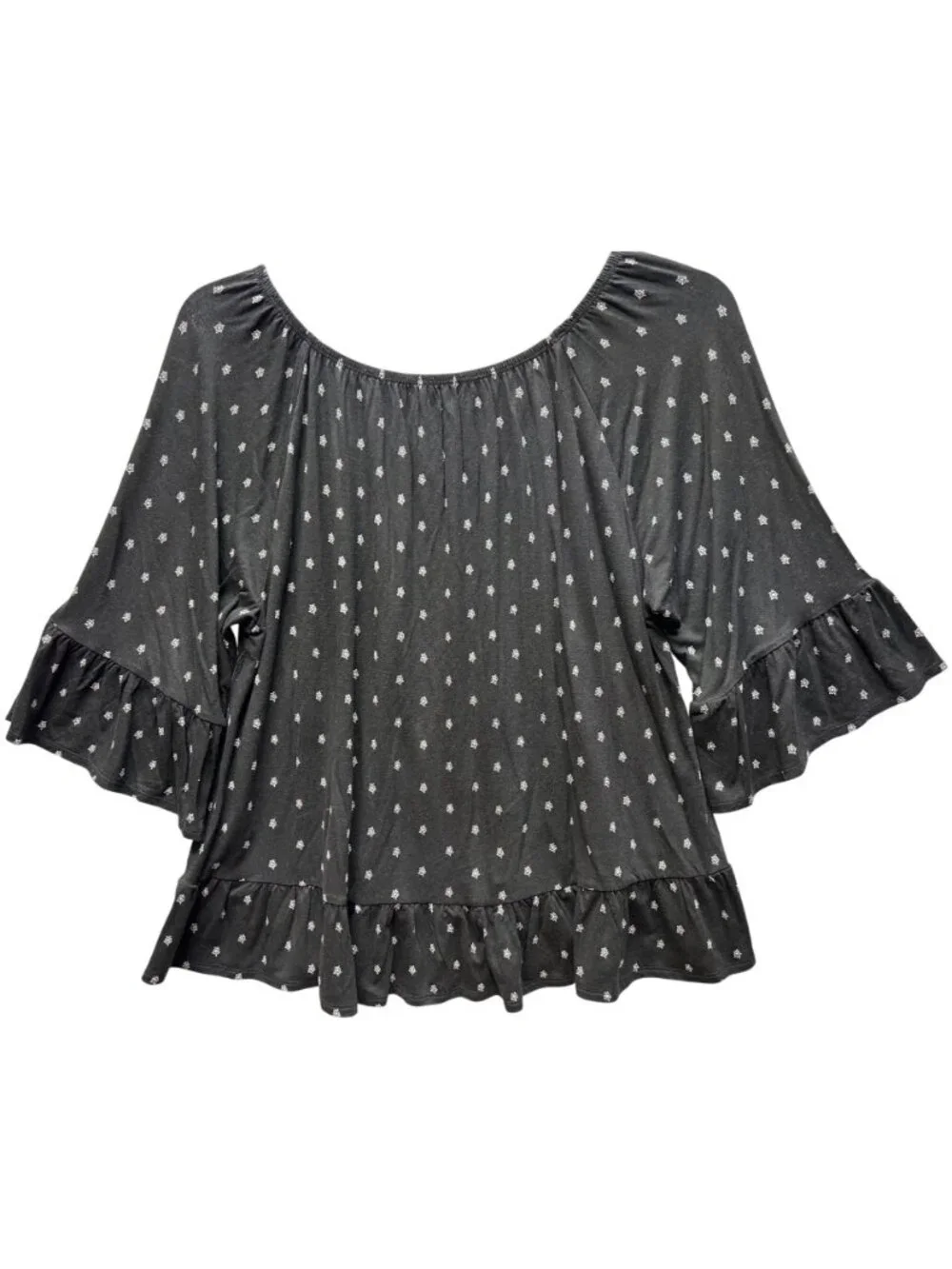 Style & Co Womens XL Black & White Off-The-Shoulder Knit Top Deep Black Combo - Picture 2 of 8
